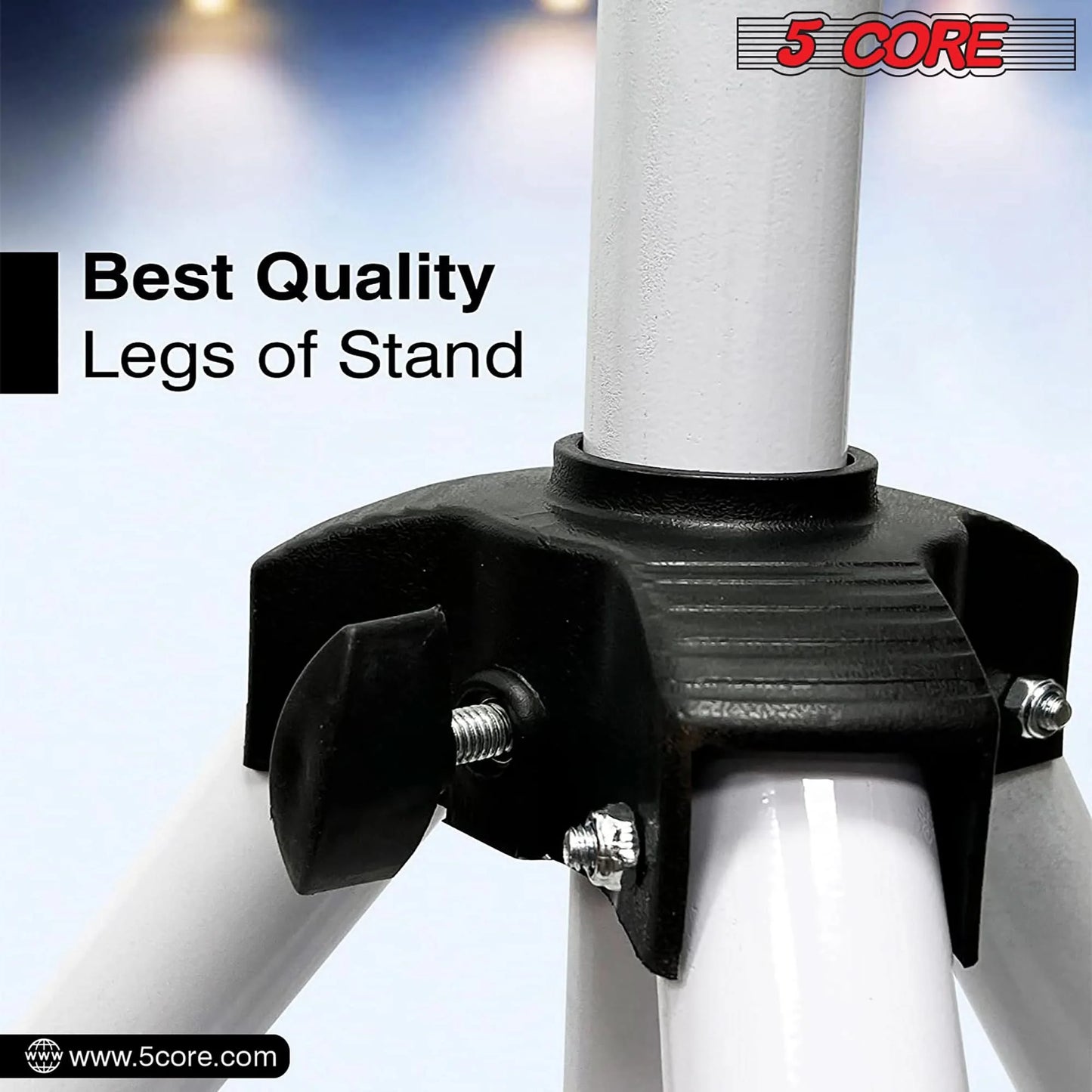 5Core Speaker Stand Tripod Tall Adjustable 72 Inch DJ Studio Monitor Stands Pole Mount WHITE