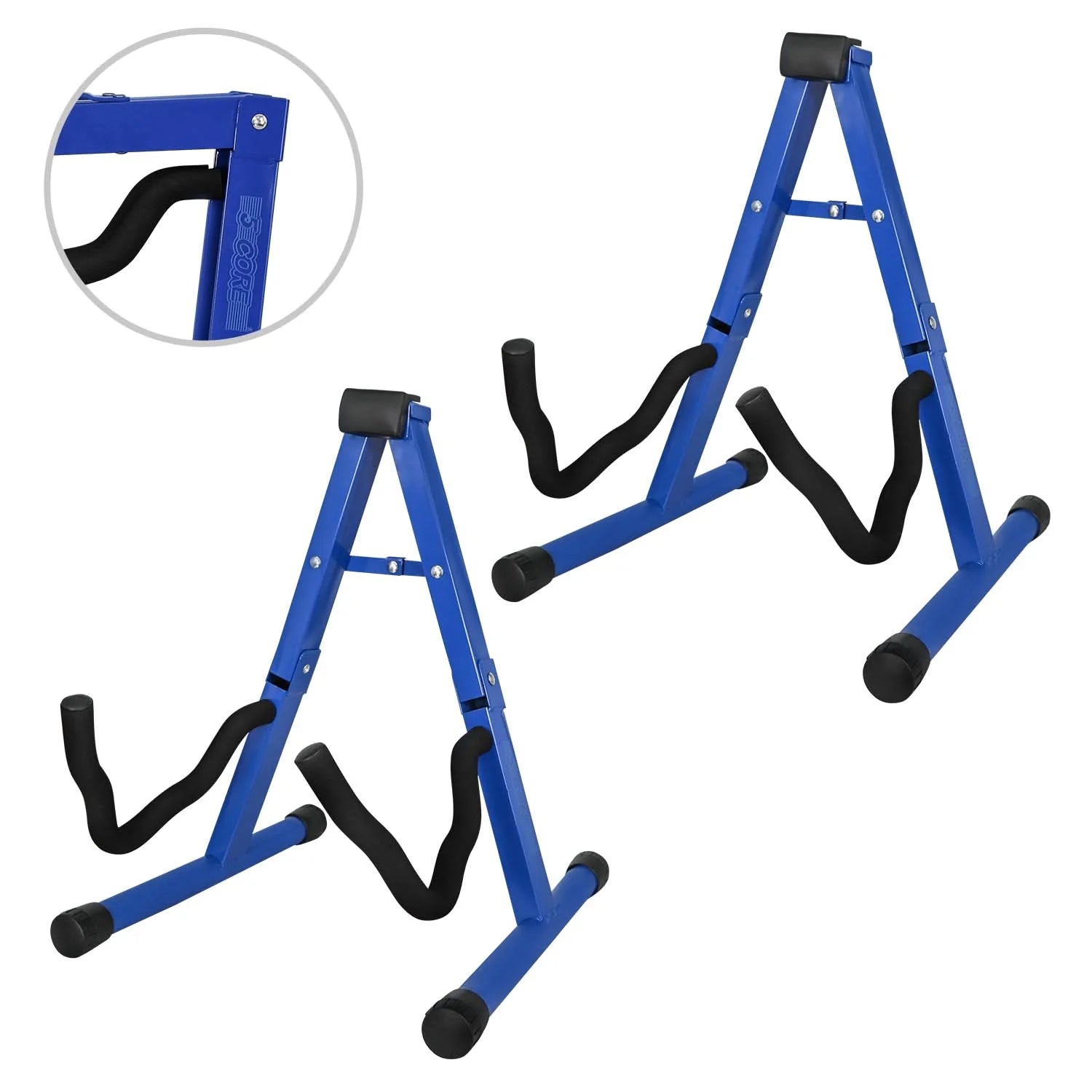 5Core Guitar Stand Floor a Frame Electric Acoustic Bass Soporte Para Guitarra BLUE