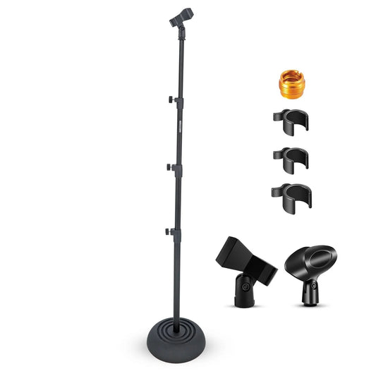 5Core Mic Stand Floor Adjustable Universal Heavy Duty Microphone Stands round Base Soporte De Micrófono